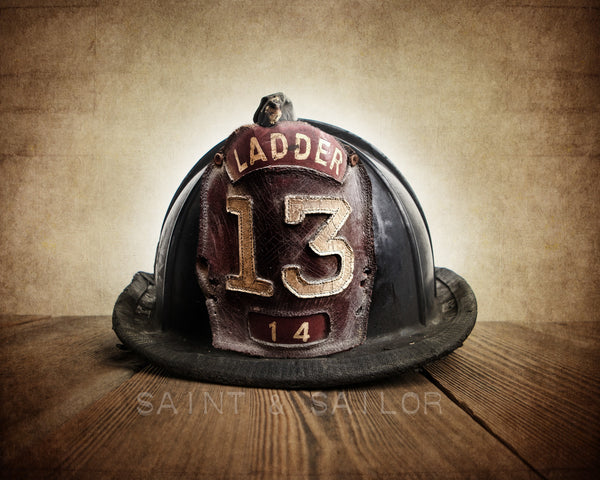 Ladder 49 - Helmet, 12x18 or 18x24 Print only