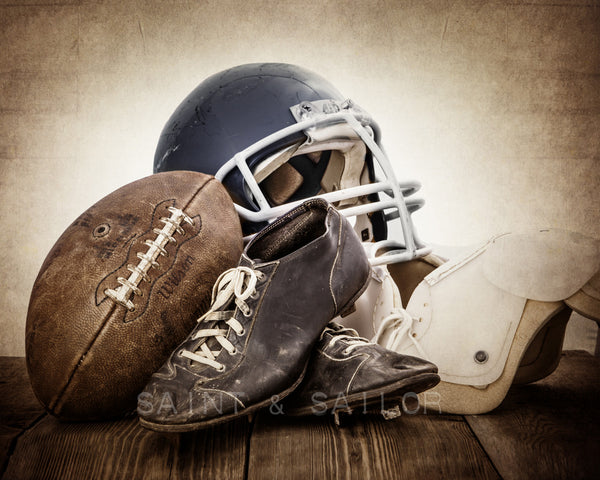 Vintage Football Gear Navy Blue Helmet