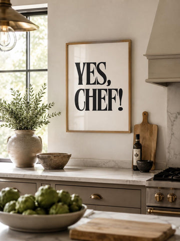 YES CHEF, Canvas or Unframed Print, Housewarming Gift, Kitchen Decor, TV quotes