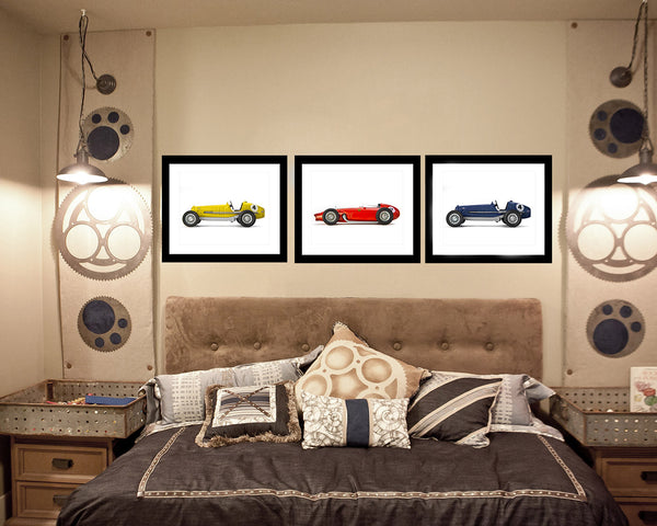 Grey With White Wheels No.2 Vintage Race Car - Saint & Sailor Studios