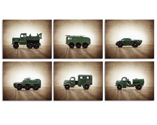 Vintage Army Trucks Lined up - Saint & Sailor Studios