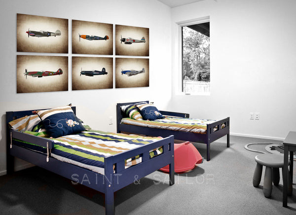 Vintage WWII Airplane Spitfire - Saint & Sailor Studios