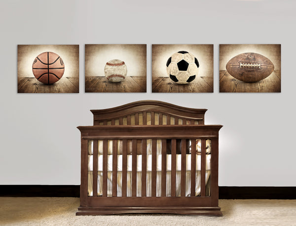 Vintage Basketball on Barnwood - Saint & Sailor Studios