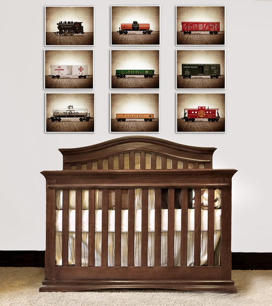 Vintage Toy Train Print, White Erie Car - Saint & Sailor Studios