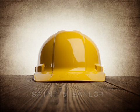Vintage Tools Yellow Hardhat Print - Saint & Sailor Studios