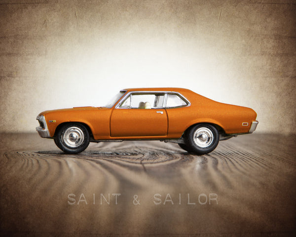Vintage Muscle Car Orange 73 Nova - Saint & Sailor Studios