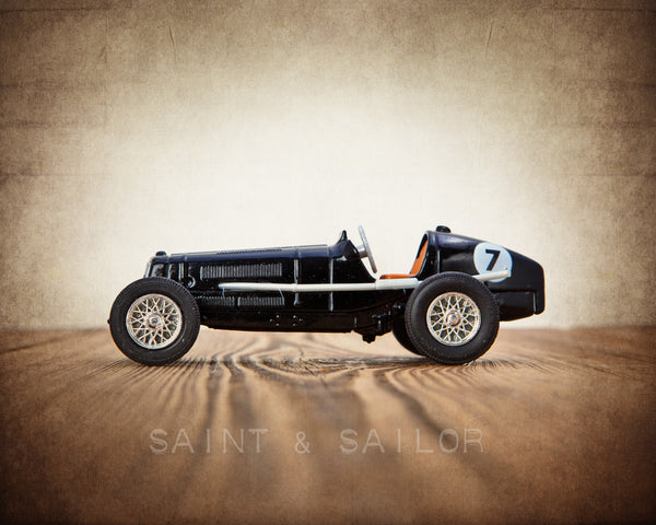 Black No.7 Vintage Race Car - Saint & Sailor Studios