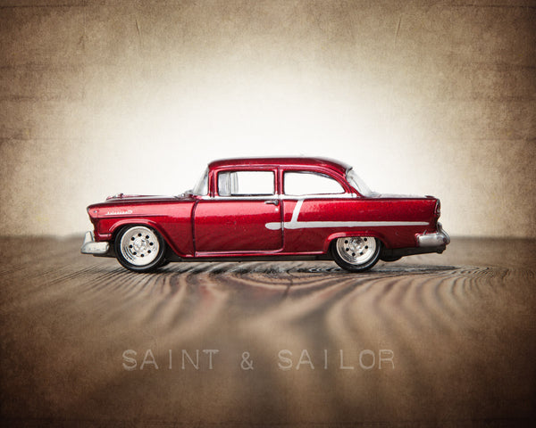 Vintage Muscle Car Candy Apple Red 55 Chevy - Saint & Sailor Studios