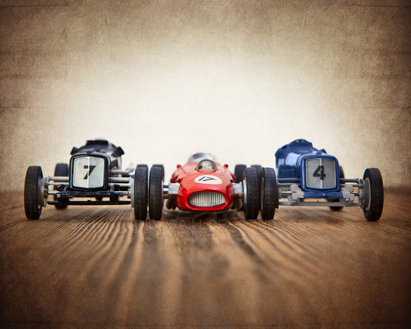 Vintage Race Cars Three Lined Up - Saint & Sailor Studios