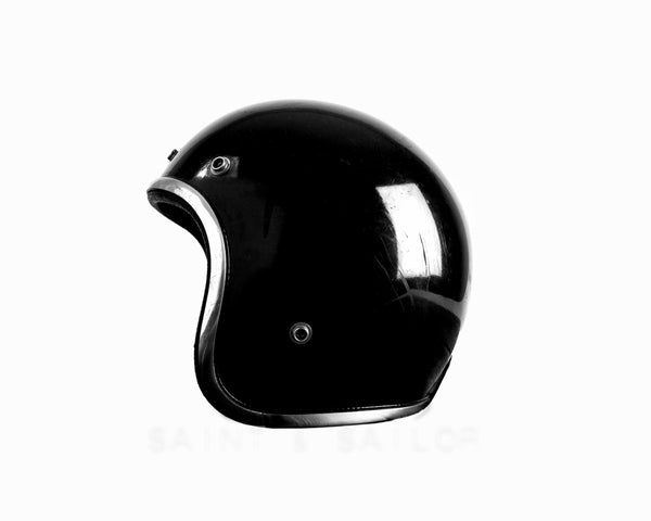 Vintage Black Motorcycle Helmet - Saint & Sailor Studios