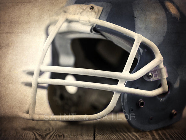 Navy Blue Vintage Football Helmet - Saint & Sailor Studios