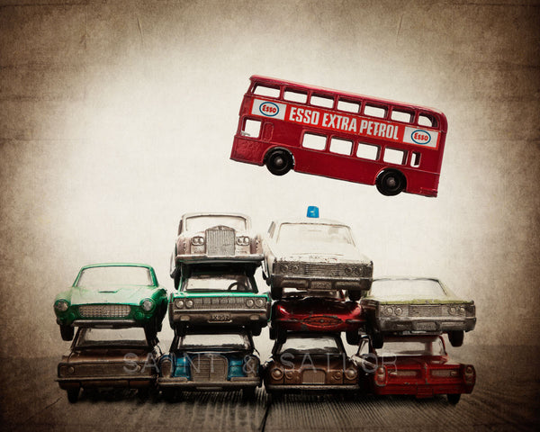 Car Pile The Red Bus Jump - Saint & Sailor Studios