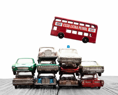 Car Pile The Red Bus Jump - Saint & Sailor Studios