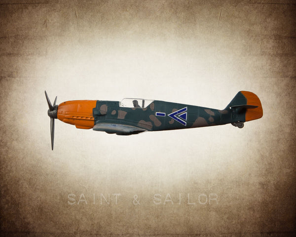 Vintage WWII Airplane German BF 109 - Saint & Sailor Studios
