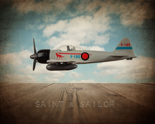 Vintage WWII Airplane Japanese Zero Fighter - Saint & Sailor Studios