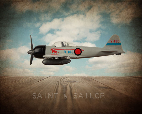 Vintage WWII Airplane Japanese Zero Fighter - Saint & Sailor Studios