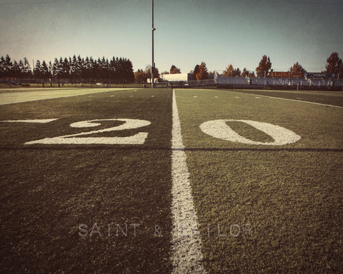 20 Yard Line Football Field Photo - Saint & Sailor Studios
