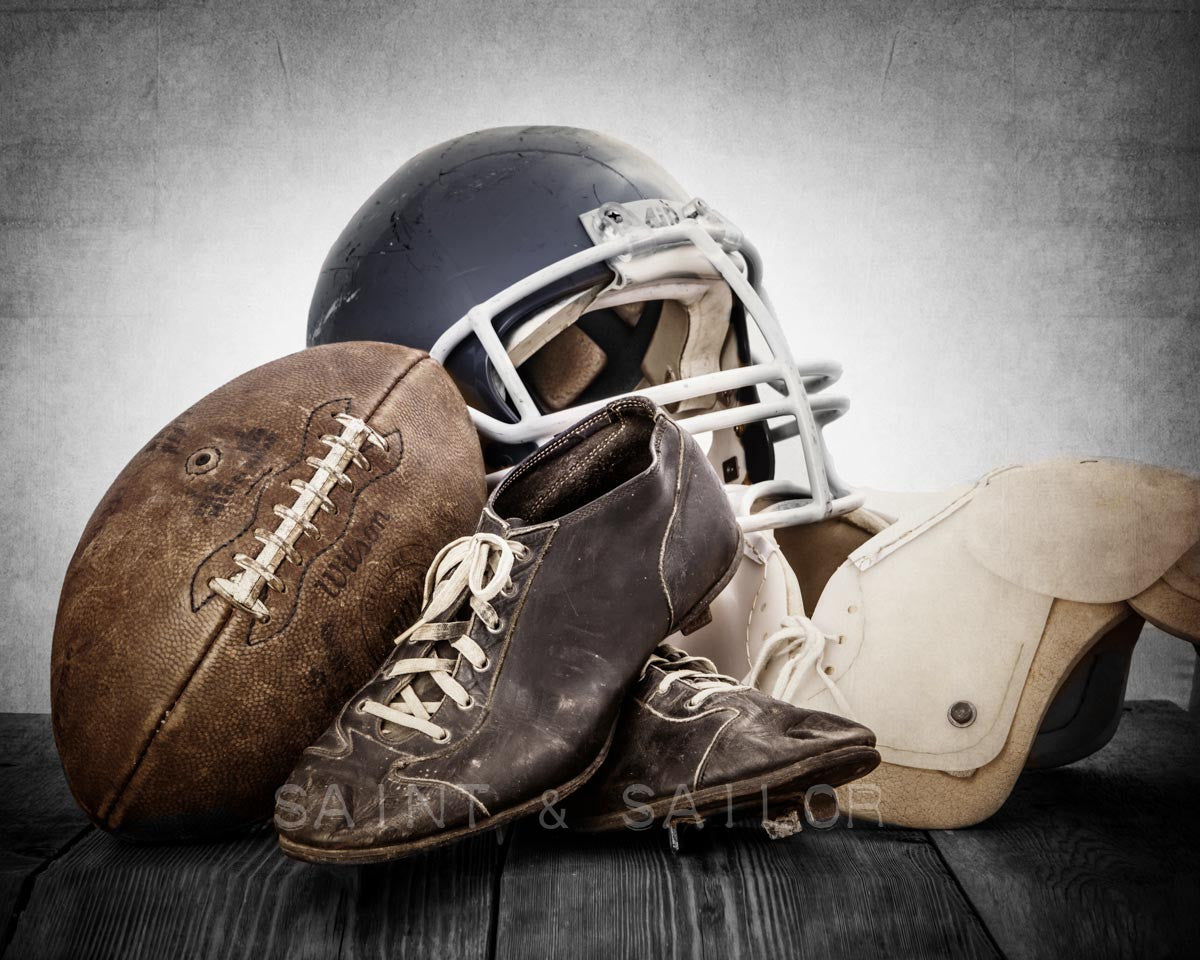 Vintage Football Gear Navy Blue Helmet