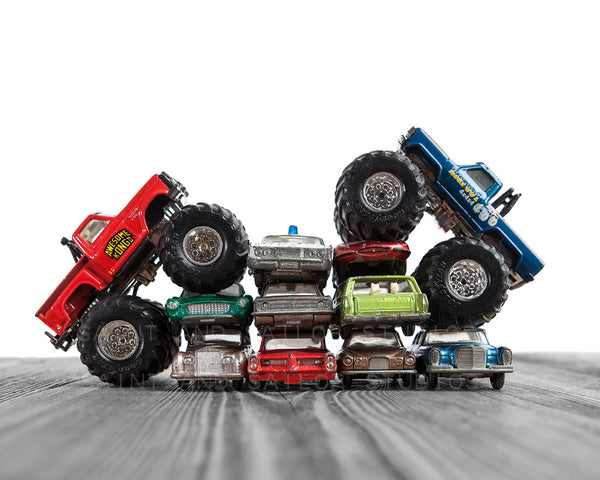 Vintage Monster Truck Car Crush Bigfoot Vs. Awesome Kong - Saint & Sailor Studios