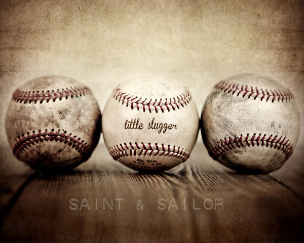 3 Vintage Baseballs - Saint & Sailor Studios