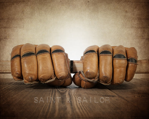 Vintage Hockey Leather Gloves - Saint & Sailor Studios