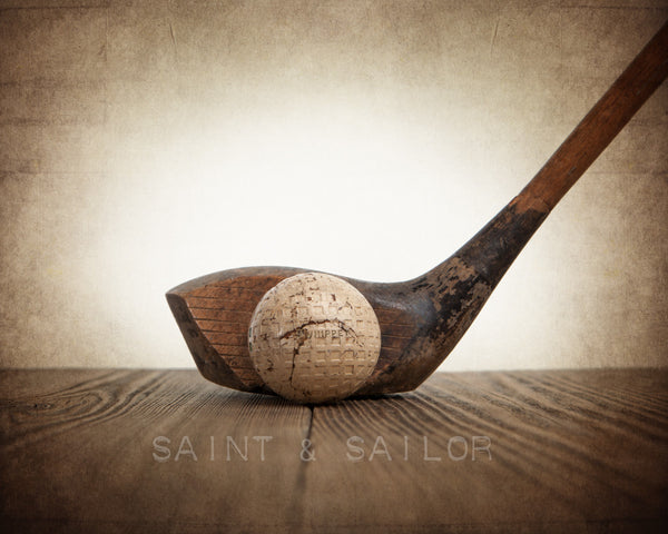 Vintage Golf Wood and Ball - Saint & Sailor Studios