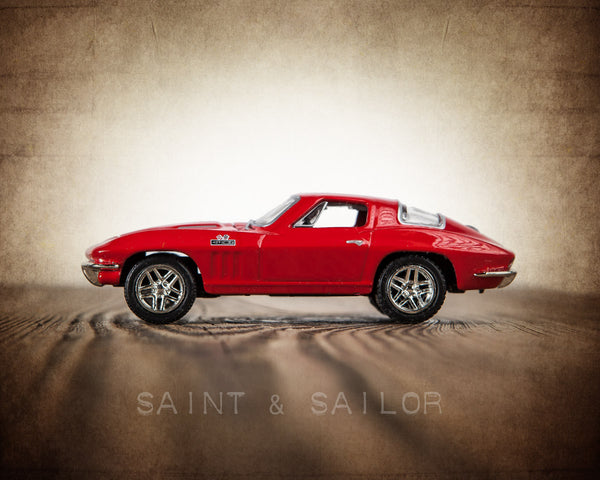 Vintage Muscle Car Red 66 Corvette - Saint & Sailor Studios