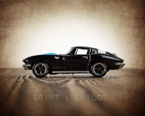 Vintage Muscle Car Black 65 Corvette - Saint & Sailor Studios
