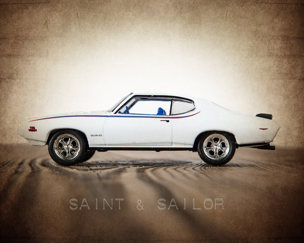 Vintage Muscle Car White1969 GTO Judge - Saint & Sailor Studios
