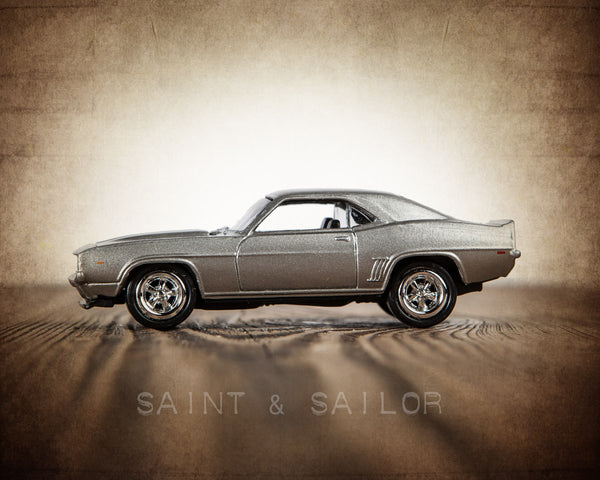 Vintage Muscle Car Silver 69 Camaro - Saint & Sailor Studios