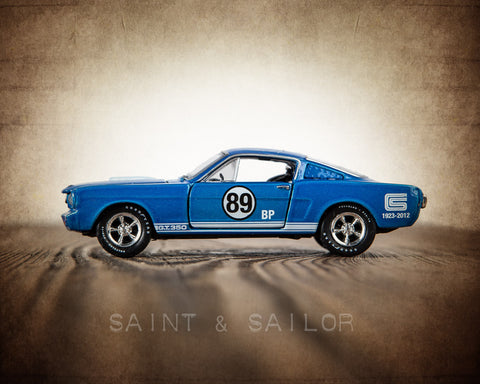 Vintage Muscle Car Blue 65 Shelby Mustang GT Fastback - Saint & Sailor Studios