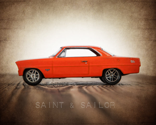 Vintage Muscle Car Orange 69 Nova - Saint & Sailor Studios