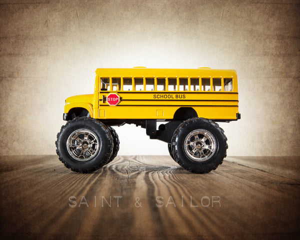 Vintage Monster Truck Monster School bus - Saint & Sailor Studios