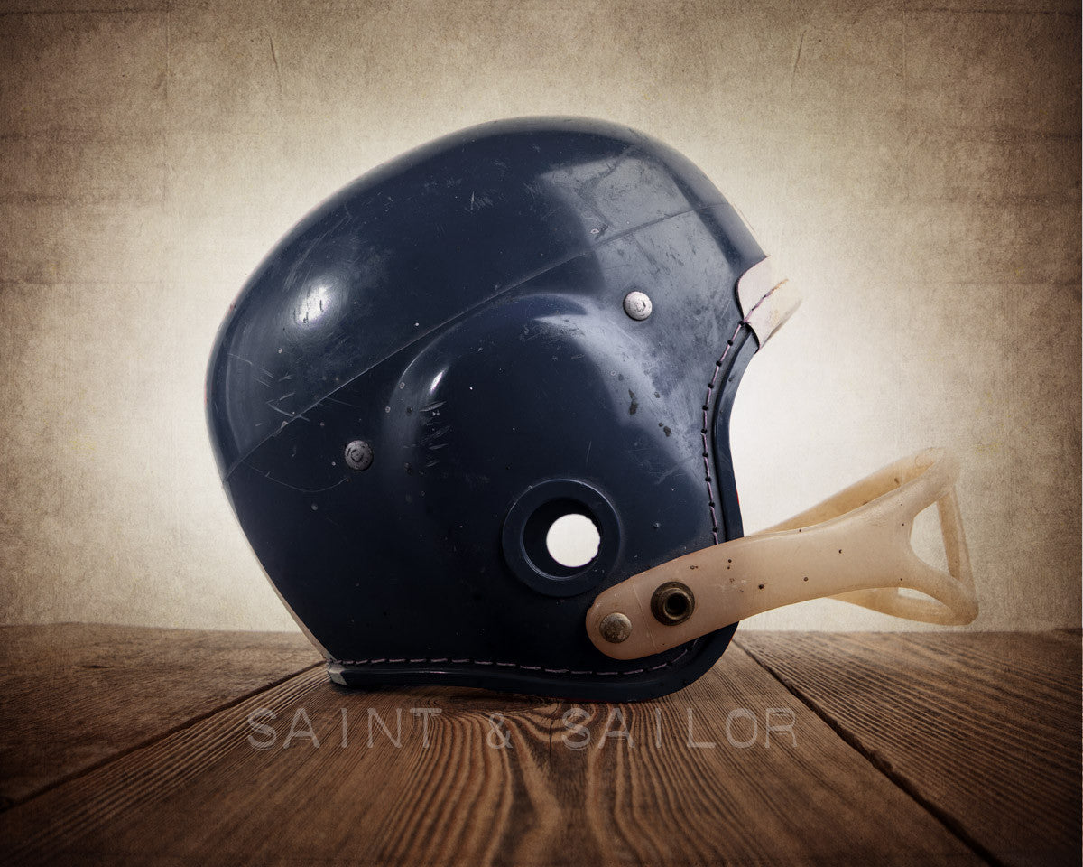 Vintage Black Football Helmet Side View Vintage Black Football Helmet Side View
