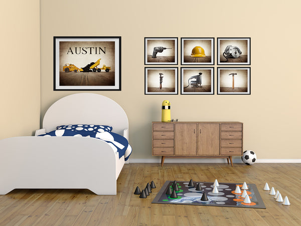 Vintage Tools Yellow Hardhat Print - Saint & Sailor Studios