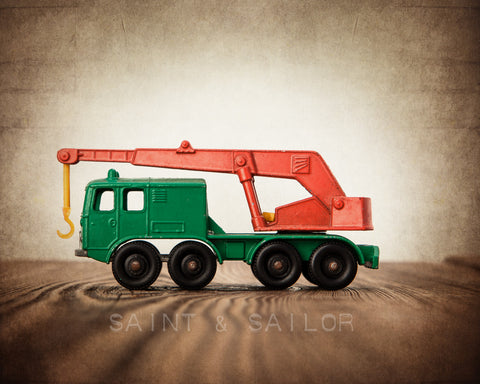 Vintage Green and Orange Crane - Saint & Sailor Studios
