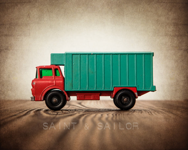 Vintage Orange and Green Work Truck - Saint & Sailor Studios