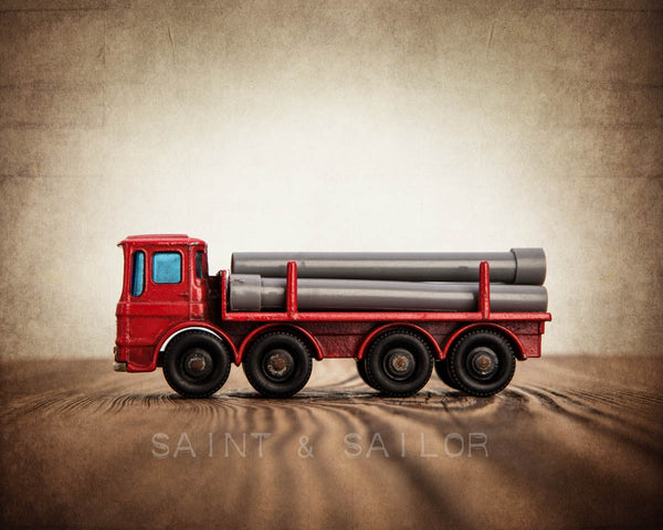 Vintage Red Leyland Truck - Saint & Sailor Studios