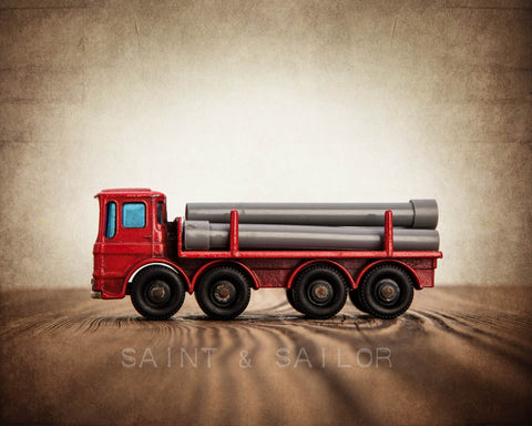 Vintage Red Leyland Truck - Saint & Sailor Studios