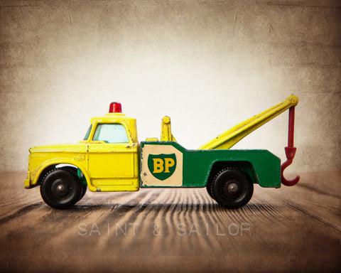 Vintage Green and Yellow BP Towtruck - Saint & Sailor Studios