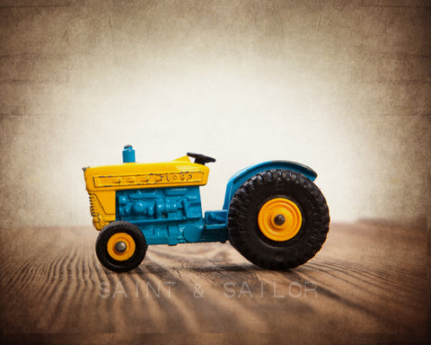 Vintage Blue and Yellow Tractor - Saint & Sailor Studios