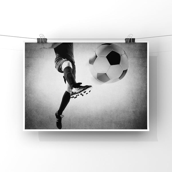 Kids Soccer Room art, Soccer Ball Kick  Photo Print, Vintage Soccer decor, Great for Teen or Toddler Bedroom