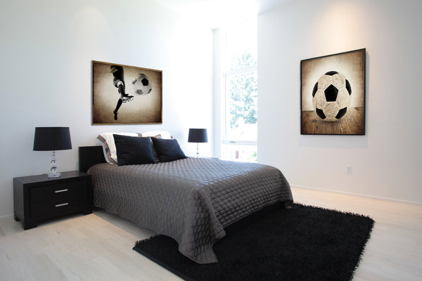 Kids Soccer Room art, Soccer Ball Kick  Photo Print, Vintage Soccer decor, Great for Teen or Toddler Bedroom