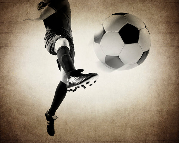 Kids Soccer Room art, Soccer Ball Kick  Photo Print, Vintage Soccer decor, Great for Teen or Toddler Bedroom