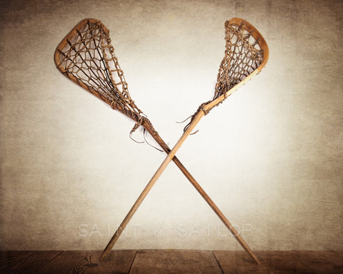 Vintage Lacrosse Sticks Crossed - Saint & Sailor Studios