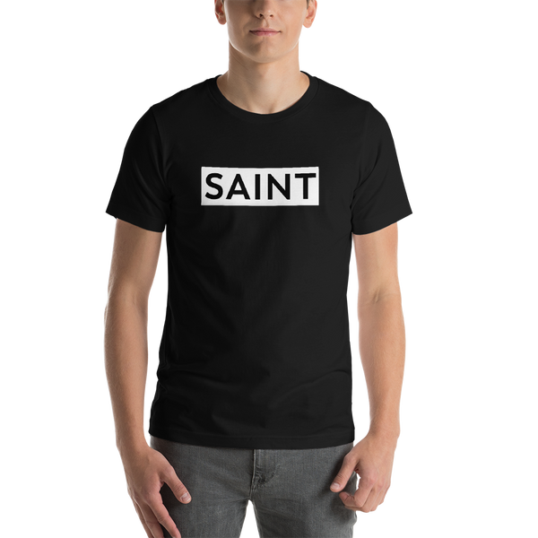 "Saint" Black on White Short-Sleeve Unisex T-Shirt - Saint & Sailor Studios