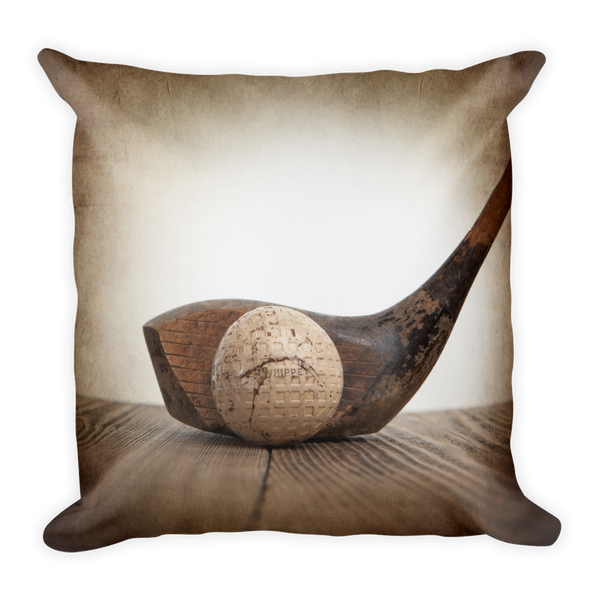 Vintage Golf Wood and Ball Square Pillow - Saint & Sailor Studios