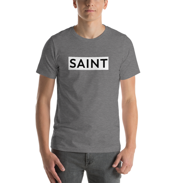 "Saint" Black on White Short-Sleeve Unisex T-Shirt - Saint & Sailor Studios
