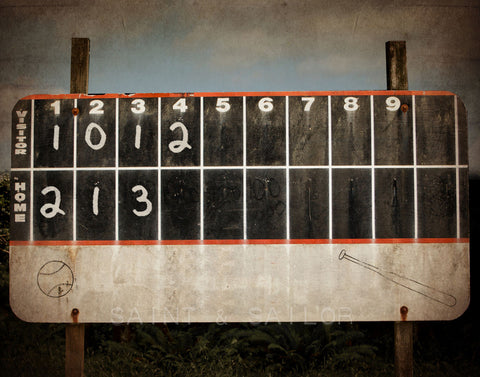 Vintage Baseball Scoreboard - Saint & Sailor Studios