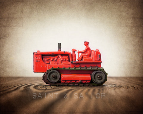 Vintage Toy Bulldozer Red - Saint & Sailor Studios